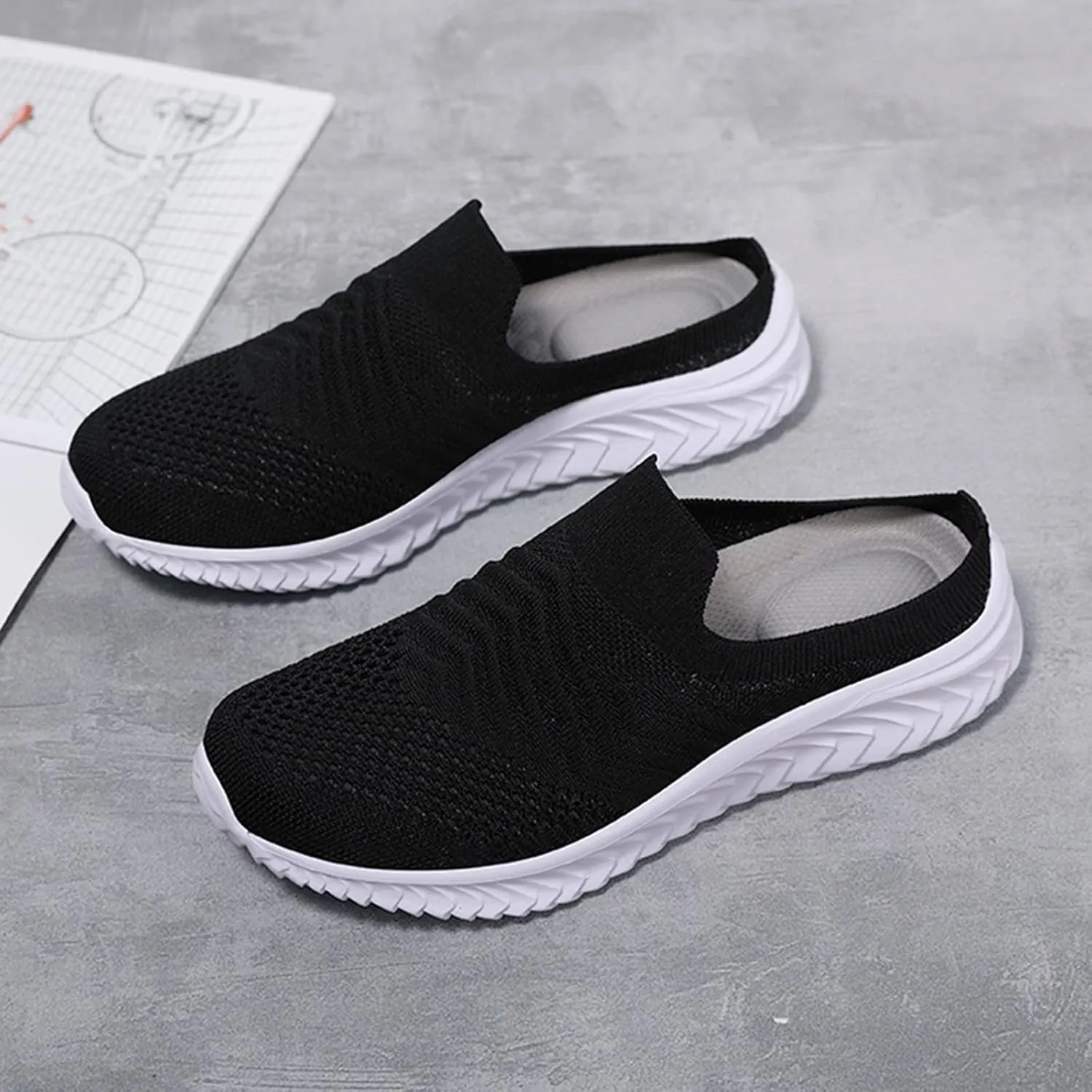 Mules for Women 2025 Backless Walking Sneakers Mens Tennis Shoes Comfort Casual Shoes Slip On Men's Fashion Sneakers Tennis Shoe Trainers Shoe