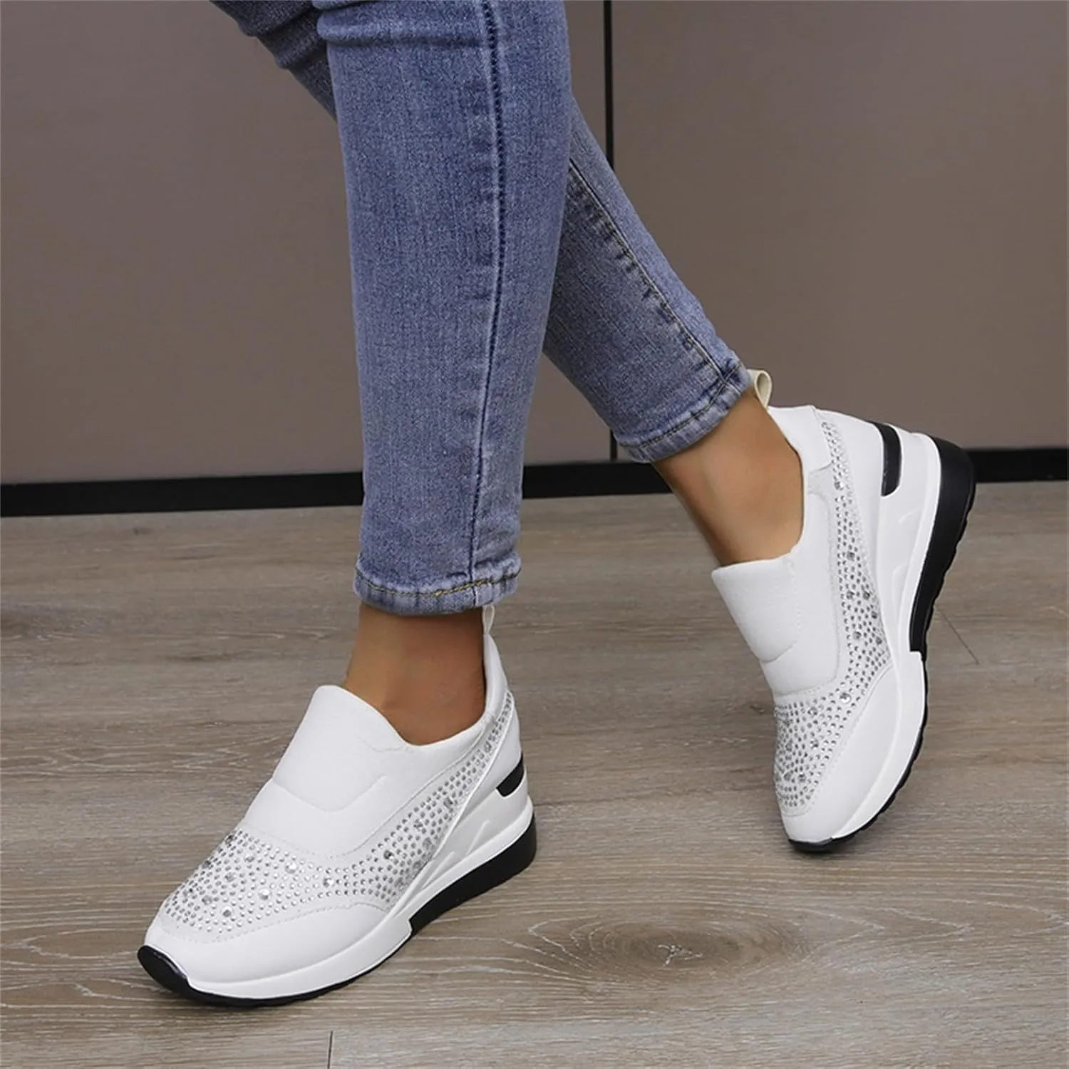 Orthopedic Shoes for Women Comfortable Running Shoes Breathable Mesh Womens Slip On Sneakers Women Walking Shoes with Arch Support Tennis Shoes Lightweight Casual Sneakers for Gym Travel Work