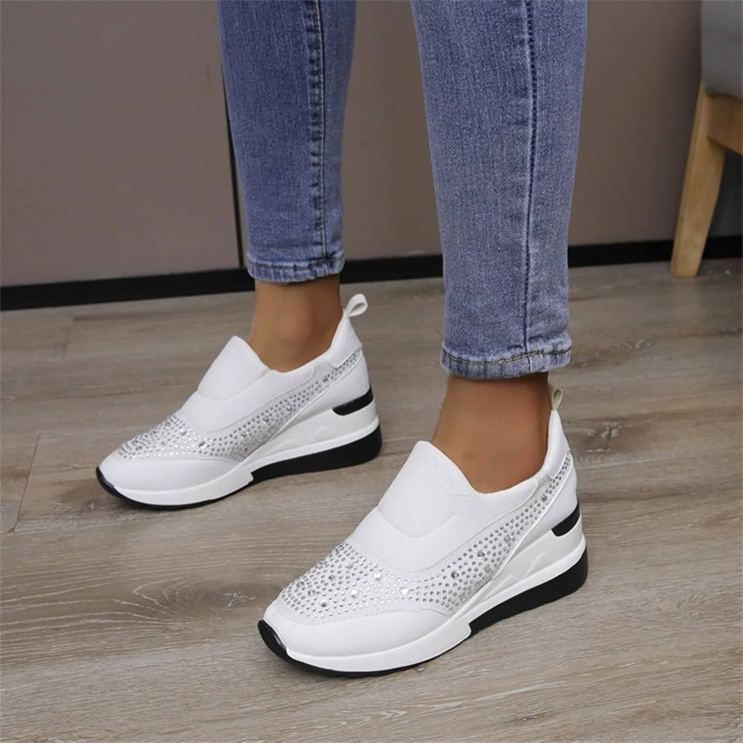 Orthopedic Shoes for Women Comfortable Running Shoes Breathable Mesh Womens Slip On Sneakers Women Walking Shoes with Arch Support Tennis Shoes Lightweight Casual Sneakers for Gym Travel Work
