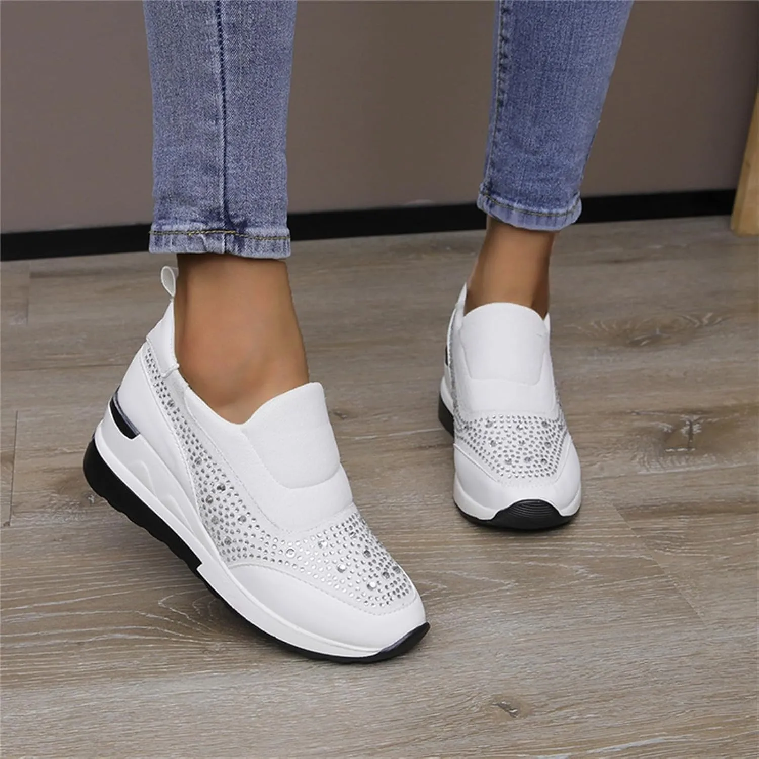 Orthopedic Shoes for Women Comfortable Running Shoes Breathable Mesh Womens Slip On Sneakers Women Walking Shoes with Arch Support Tennis Shoes Lightweight Casual Sneakers for Gym Travel Work