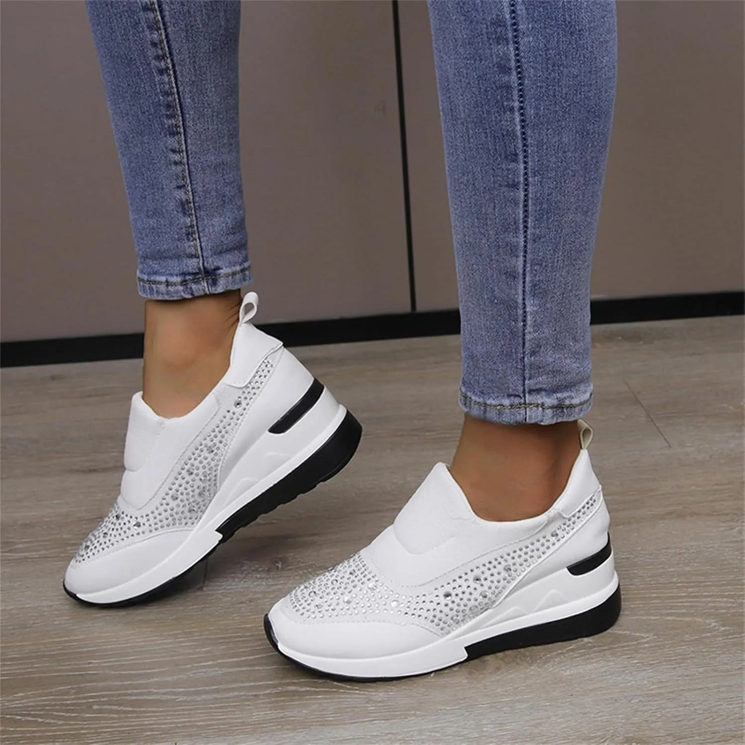 Orthopedic Shoes for Women Comfortable Running Shoes Breathable Mesh Womens Slip On Sneakers Women Walking Shoes with Arch Support Tennis Shoes Lightweight Casual Sneakers for Gym Travel Work
