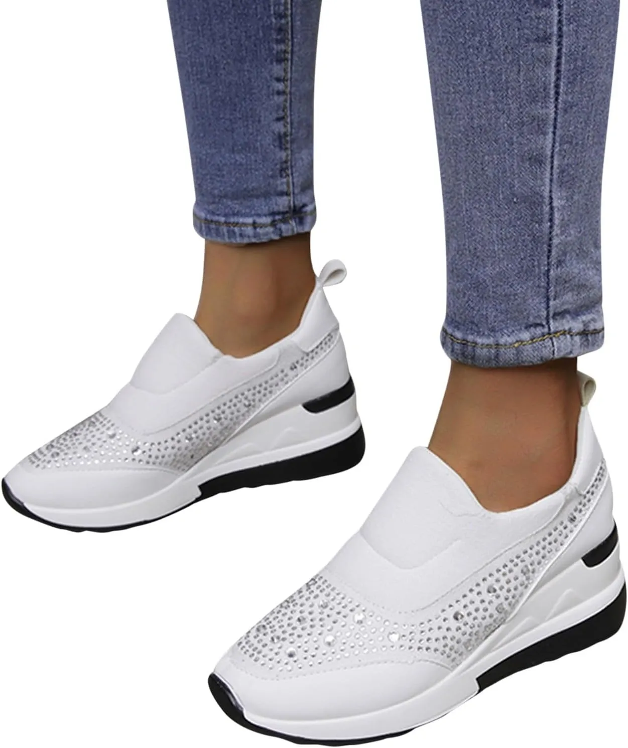 Orthopedic Shoes for Women Comfortable Running Shoes Breathable Mesh Womens Slip On Sneakers Women Walking Shoes with Arch Support Tennis Shoes Lightweight Casual Sneakers for Gym Travel Work