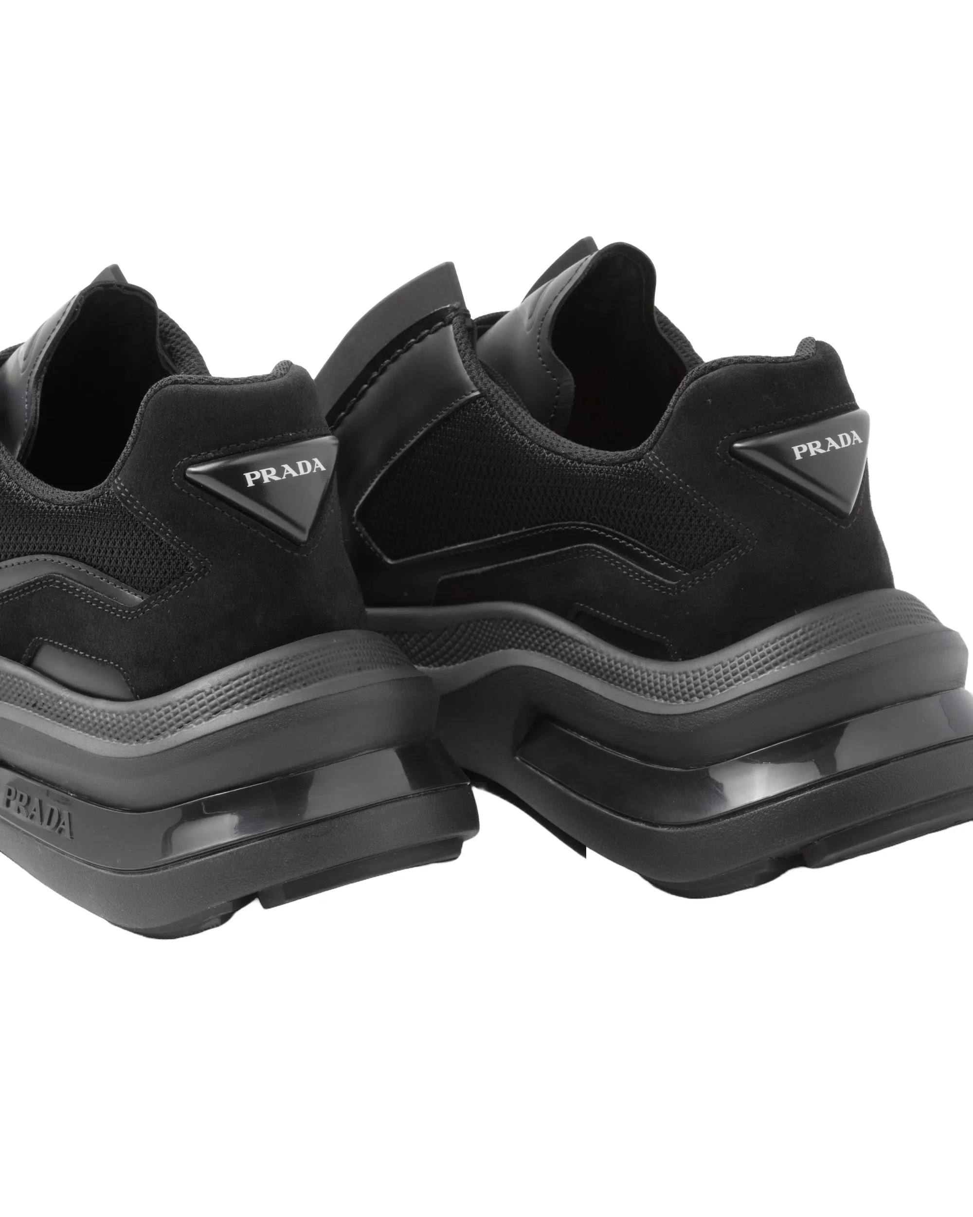 Prada Men's Phaser Sneakers With Rubber Burlotto Detail