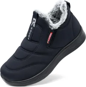 SHIBEVER Womens Winter Snow Boots: Waterproof Insulated Warm Fur Lined Ankle Slip On Walking Comfortable Outdoor Boot