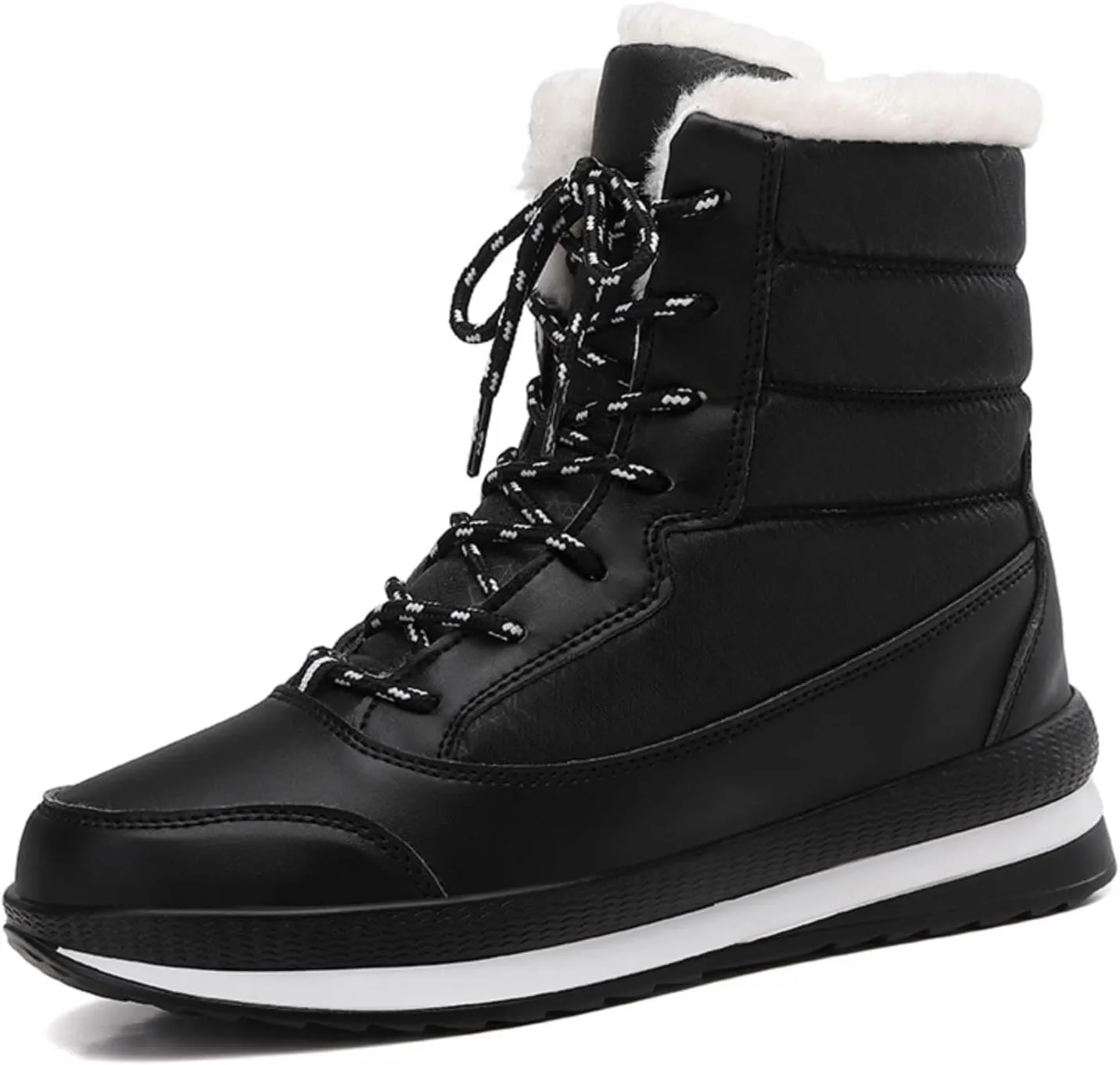 Snow Boots for Women Fur Lined Winter Boots for Women Waterproof Warmth Thickened Plus Fleece Womens Snow Boots