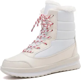 Snow Boots for Women Fur Lined Winter Boots for Women Waterproof Warmth Thickened Plus Fleece Womens Snow Boots