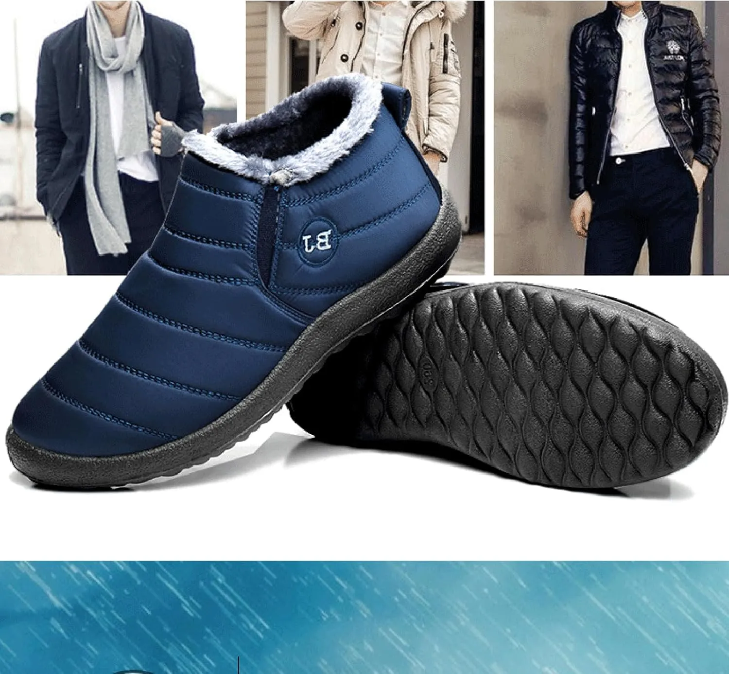 Snow Boots for Women Waterproof Winter Boots Anti-Slip Ankle Booties Slip On Warm Fur Lined Comfortable Womens Sneaker