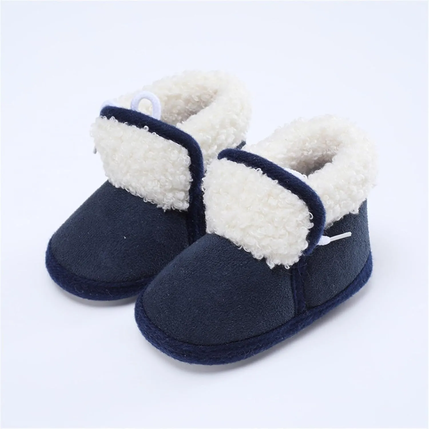 Toddler Fuzzy Soft Booties Winter Outdoor Snow Shoes Baby Boys Girls Cotton Warm Boots Non Slip Comfy Ankle Sneaker