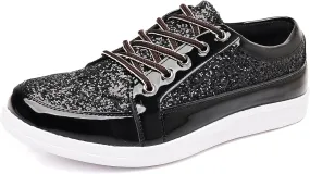 Trsorini Mens Glitter Shoes Sparkly Sneakers Fashion Bling Sequin Shiny Comfort Men Shoes
