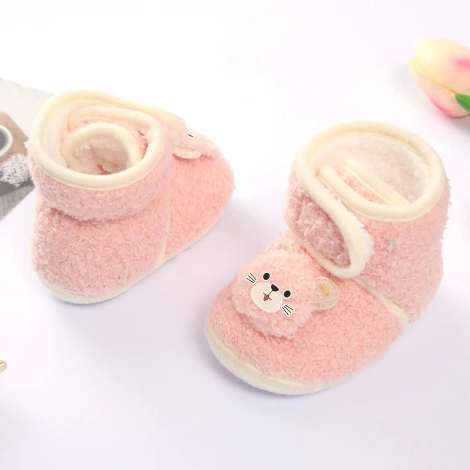 Winter Children Toddler Shoes Baby Boys And Girls Flat Cotton Shoes Hook Loop Warm And Comfortable Cute Heels for Kids