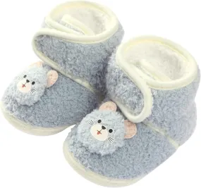 Winter Children Toddler Shoes Baby Boys And Girls Flat Cotton Shoes Hook Loop Warm And Comfortable Cute Heels for Kids