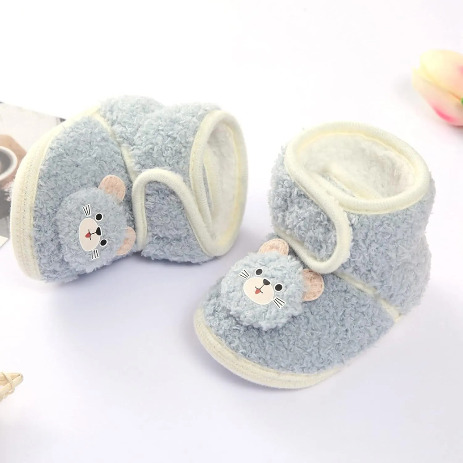 Winter Children Toddler Shoes Baby Boys And Girls Flat Cotton Shoes Hook Loop Warm And Comfortable Cute Heels for Kids