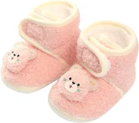 Winter Children Toddler Shoes Baby Boys And Girls Flat Cotton Shoes Hook Loop Warm And Comfortable Cute Heels for Kids