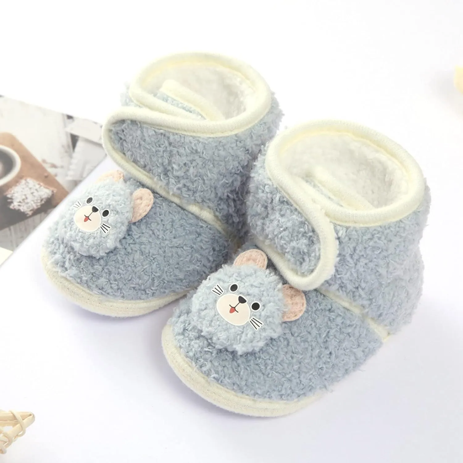 Winter Children Toddler Shoes Baby Boys And Girls Flat Cotton Shoes Hook Loop Warm And Comfortable Cute Heels for Kids