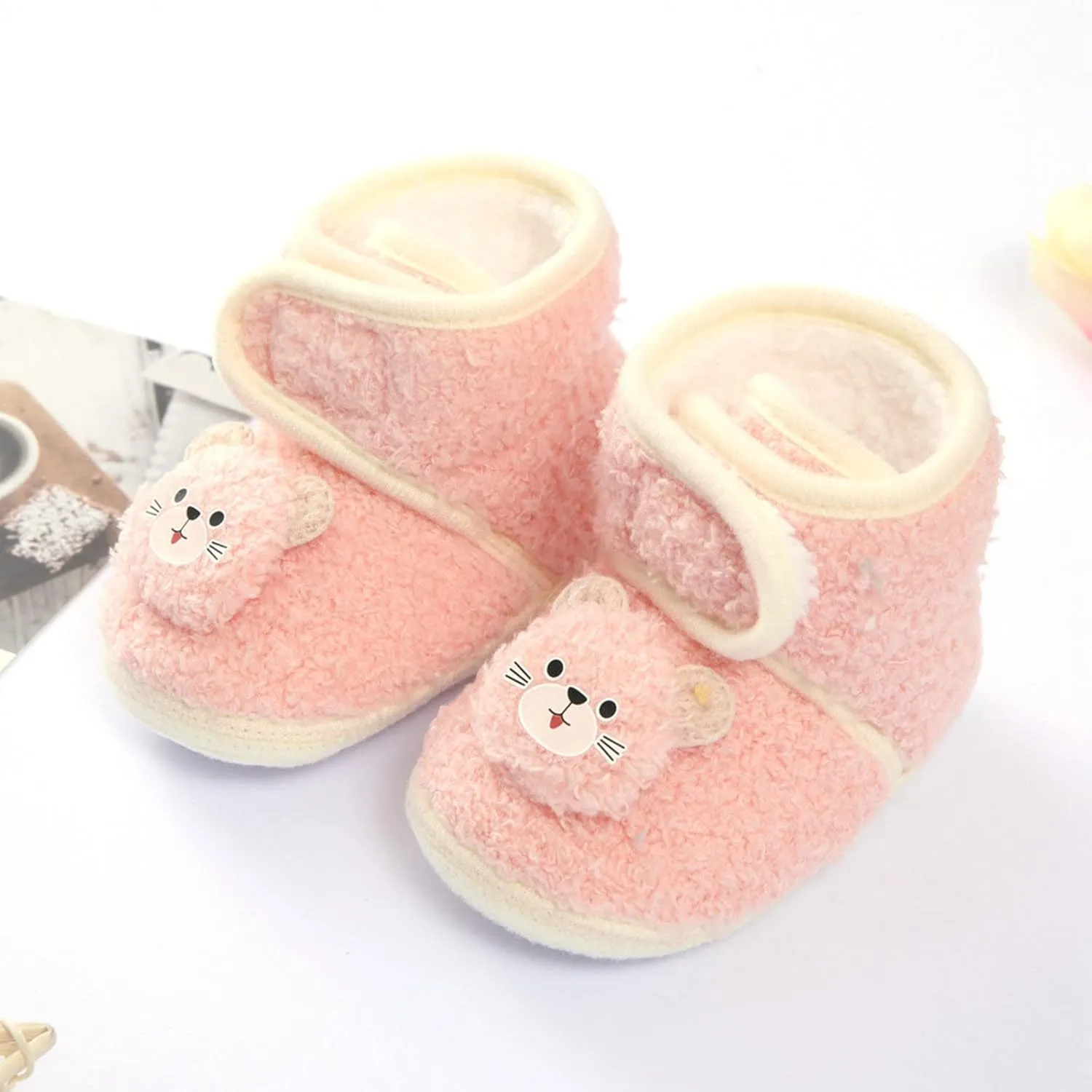 Winter Children Toddler Shoes Baby Boys And Girls Flat Cotton Shoes Hook Loop Warm And Comfortable Cute Heels for Kids