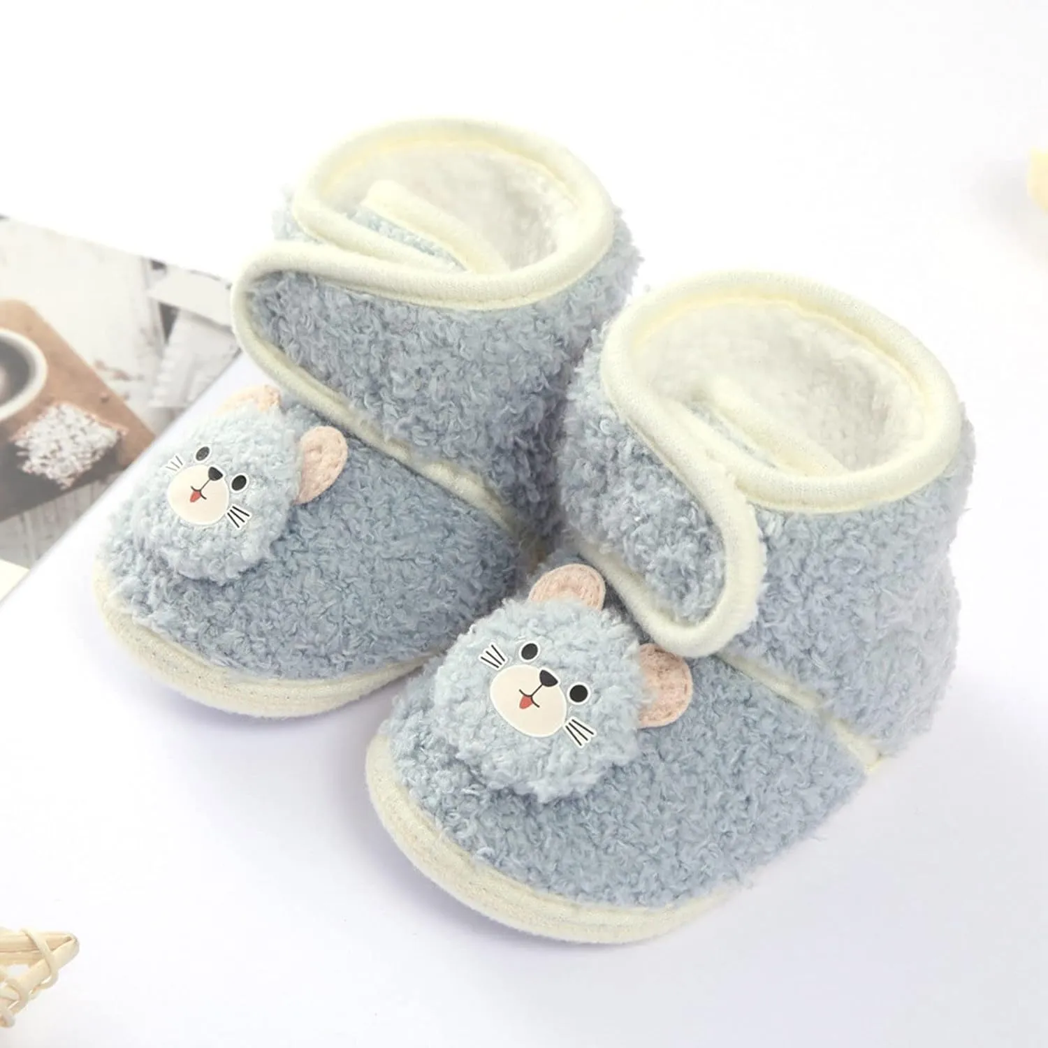 Winter Children Toddler Shoes Baby Boys And Girls Flat Cotton Shoes Hook Loop Warm And Comfortable Cute Heels for Kids