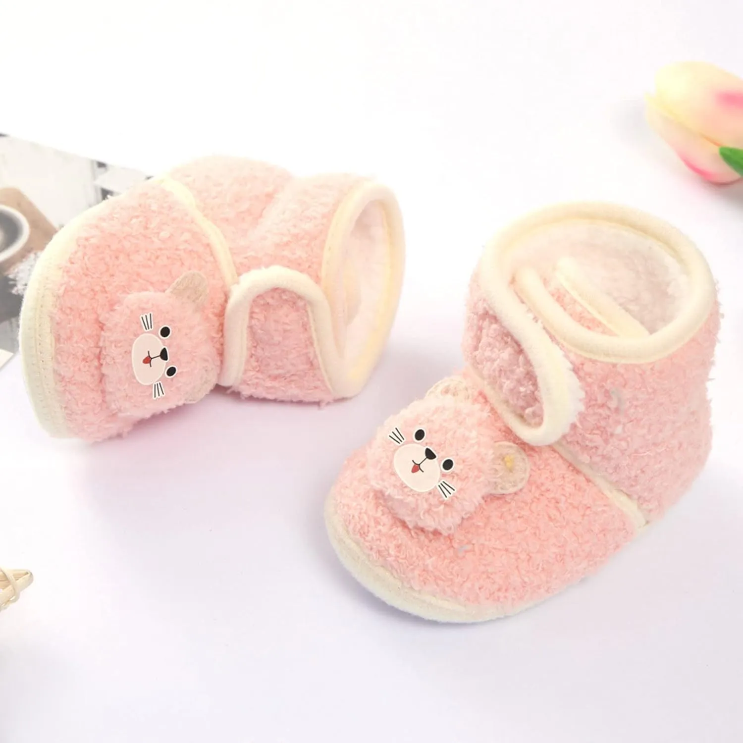 Winter Children Toddler Shoes Baby Boys And Girls Flat Cotton Shoes Hook Loop Warm And Comfortable Cute Heels for Kids