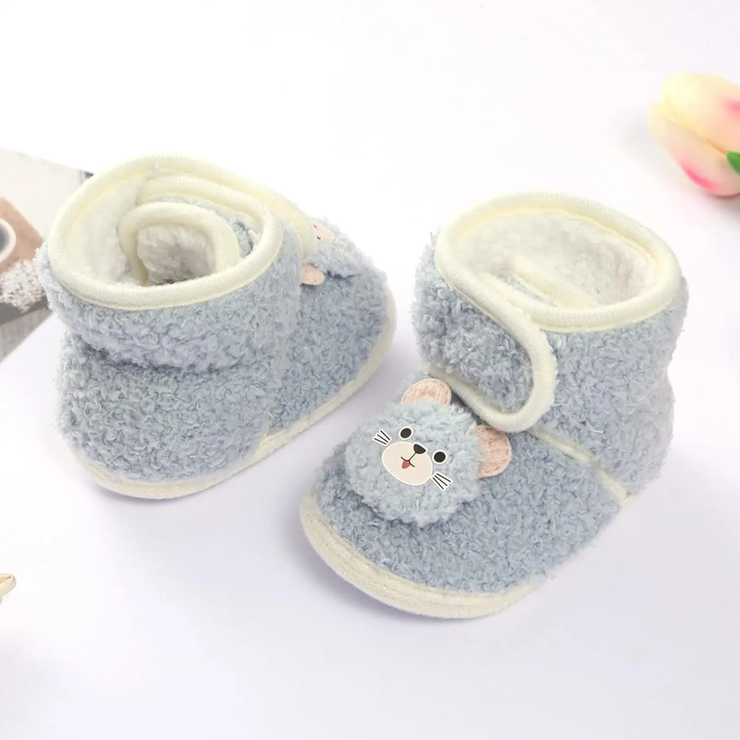 Winter Children Toddler Shoes Baby Boys And Girls Flat Cotton Shoes Hook Loop Warm And Comfortable Cute Heels for Kids