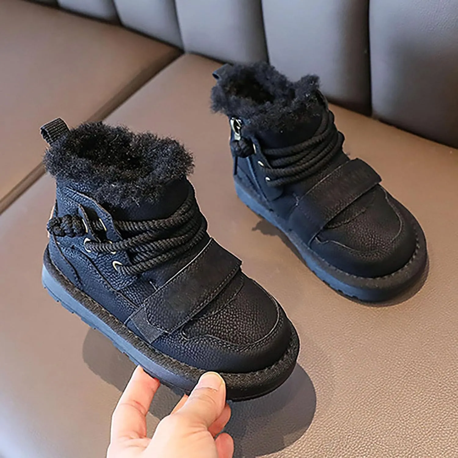 Winter Girls Boys Ankle Boots Comfortable Warm Lined Casual Shoes Sports Shoes Outdoor Children Baby Boy Boot