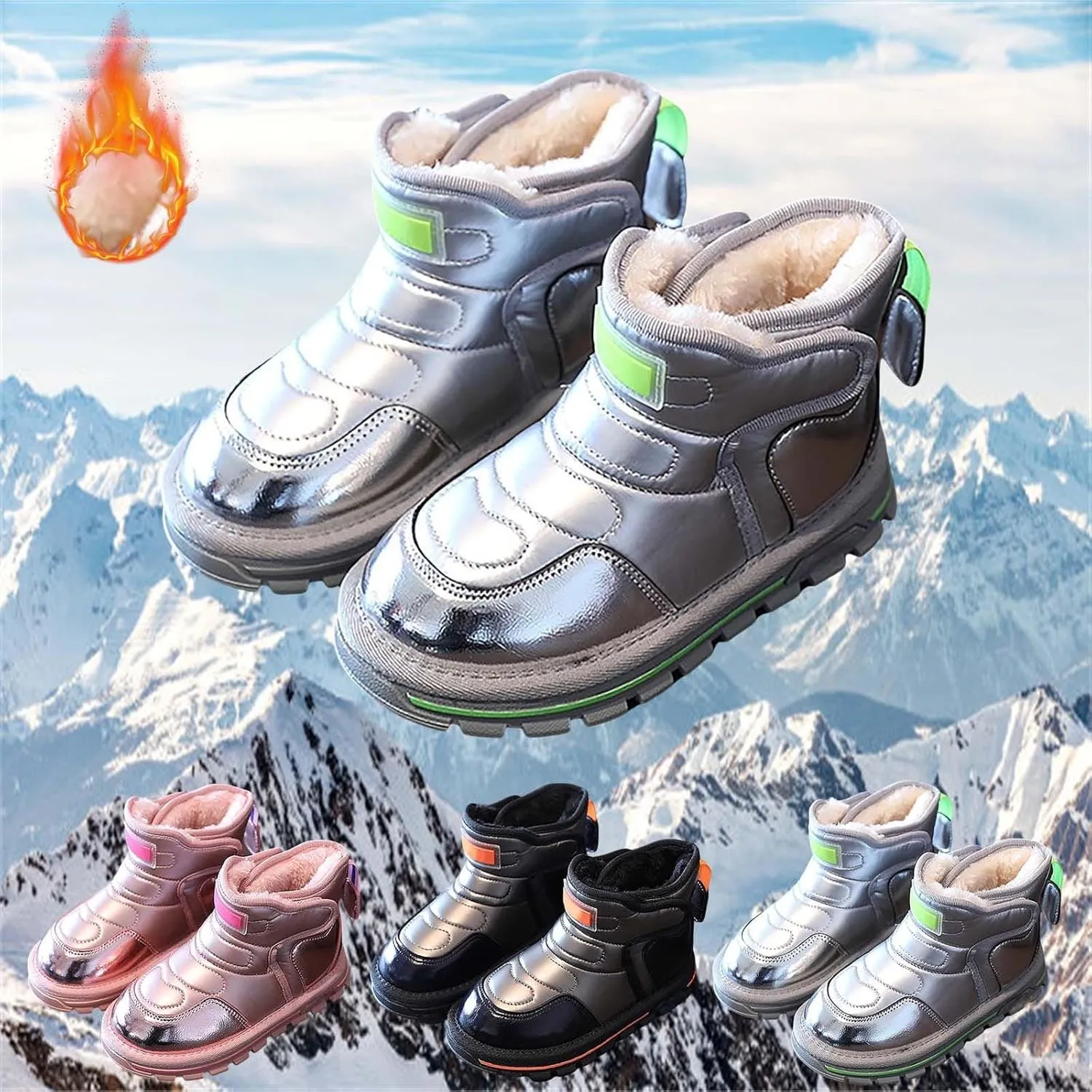 Winter Girls Boys Ankle Boots Comfortable Warm Lined Casual Sports Shoes Kids Faux  Outdoor Working Boot