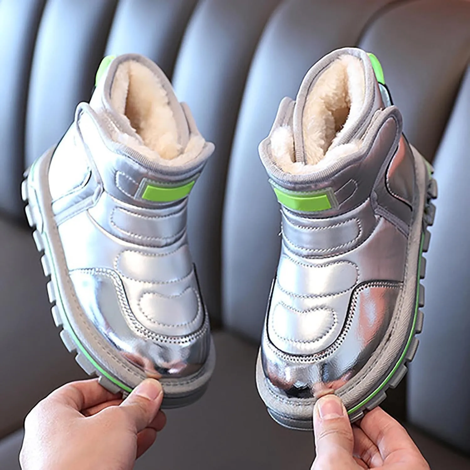Winter Girls Boys Ankle Boots Comfortable Warm Lined Casual Sports Shoes Kids Faux  Outdoor Working Boot