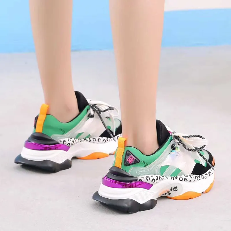 Women Platform Sneakers breathable Women's Chunky Shoes