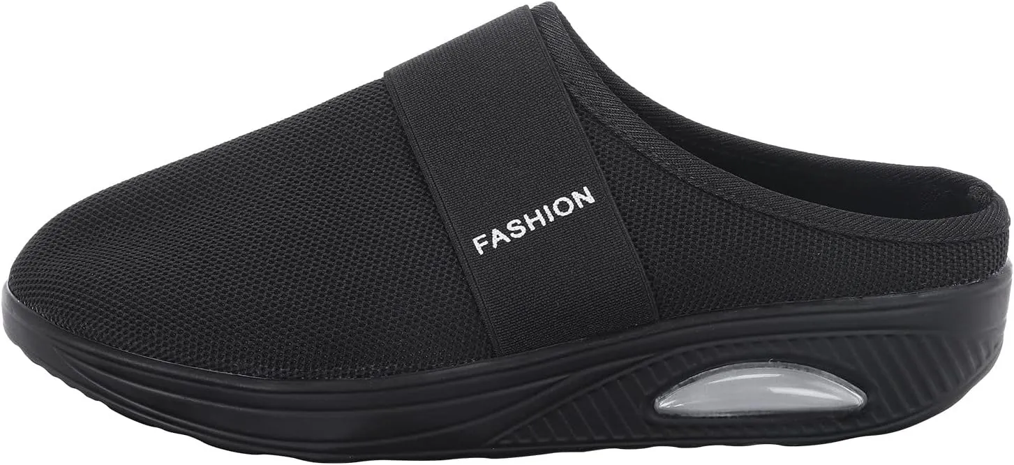 Women's Backless Walking Sneakers Summer Slip-on Tennis Shoes Womens Mesh Breathable Dress Casual Shoes Waterproof Sneakers Black Tennis Shoe White Loafers