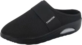 Women's Backless Walking Sneakers Summer Slip-on Tennis Shoes Womens Mesh Breathable Dress Casual Shoes Waterproof Sneakers Black Tennis Shoe White Loafers