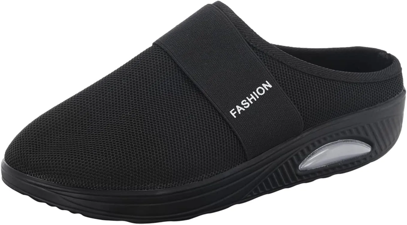 Women's Backless Walking Sneakers Summer Slip-on Tennis Shoes Womens Mesh Breathable Dress Casual Shoes Waterproof Sneakers Black Tennis Shoe White Loafers