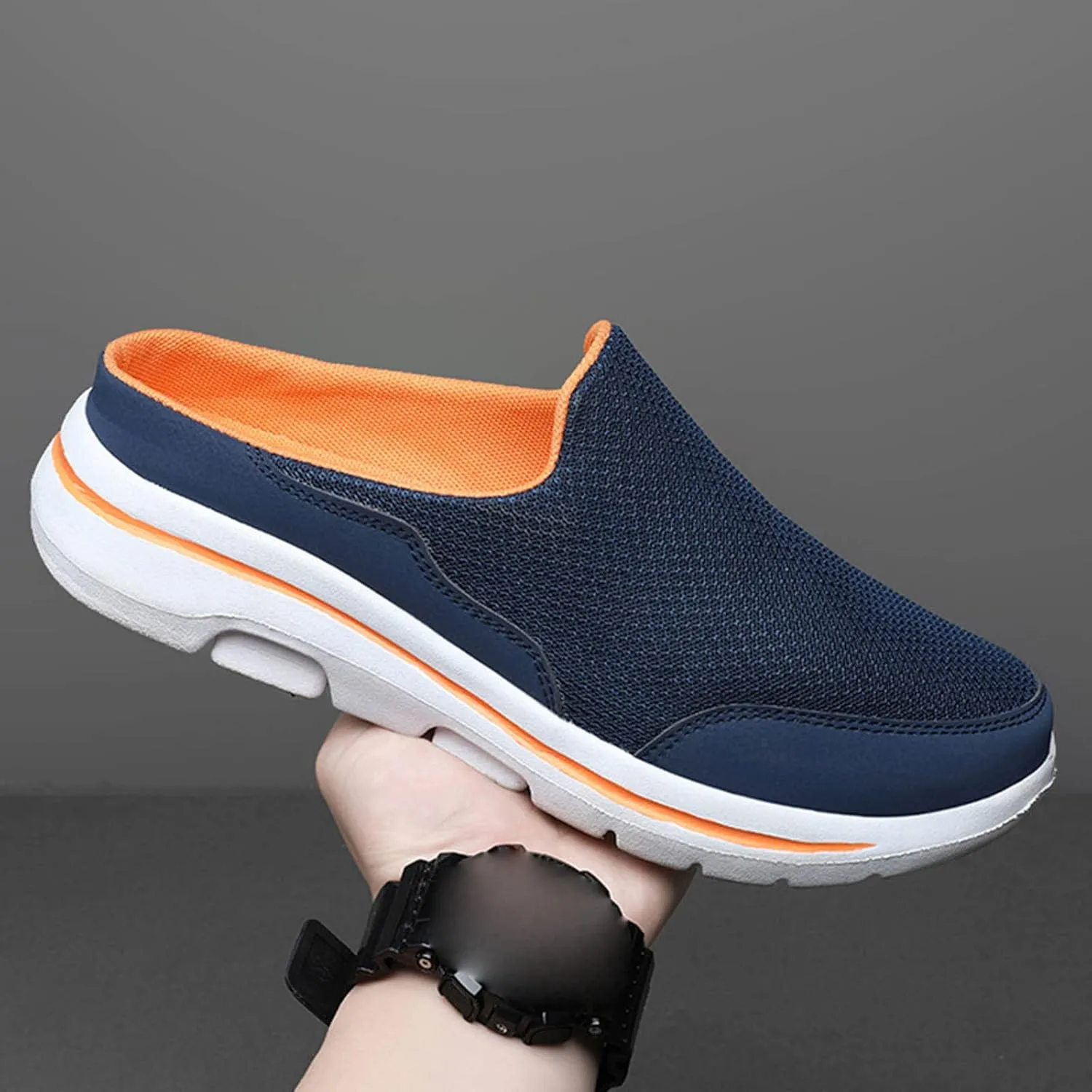Womens Breathable Mesh Walking Mules Sneakers Non Slip Work Shoes Women Cute Casual Black Shoes White Platform Sneakers Tennis Shoe Loafers Shoe