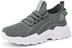 Women's Men's Athletic Sneakers Fashion Mesh Breathable Shoes,Thick Bottom Non-Slip Sports Sneakers,Lightweight Adjustable Soft Sole Comfort Footwear Outdoor Walking Gym Work Shoes