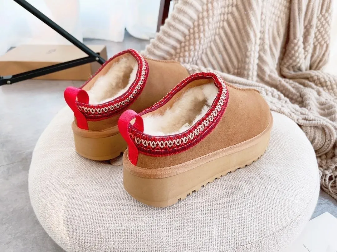 Women's Tasman Platform Mini Boots Fur Fleece Lined Suede Ankle Snow Boots