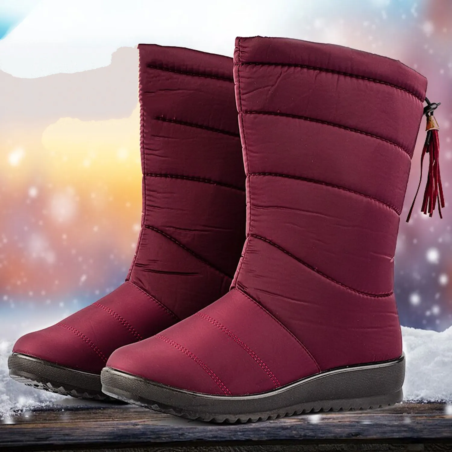 Women's Waterproof Warm Fur Snow Boots
