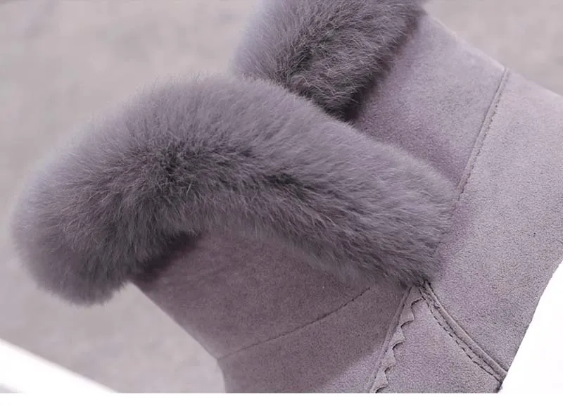 Women's Winter Warm Patchwork Platform Snow Boots Decorated With Faux Fur