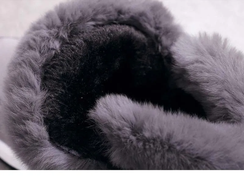 Women's Winter Warm Patchwork Platform Snow Boots Decorated With Faux Fur